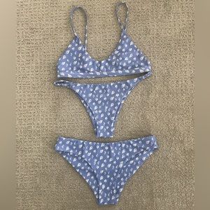 Kulani Kinis Snow Leopard Print Bikini Top and TWO Bottoms - Size Large